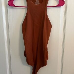 Rust Orange Sleeveless Bodysuit